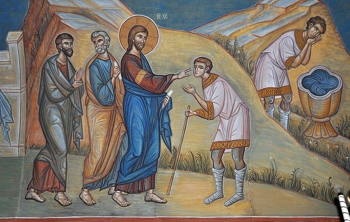 Исцеление слепого. Фреска.  Исцеление слепого. Фреска.